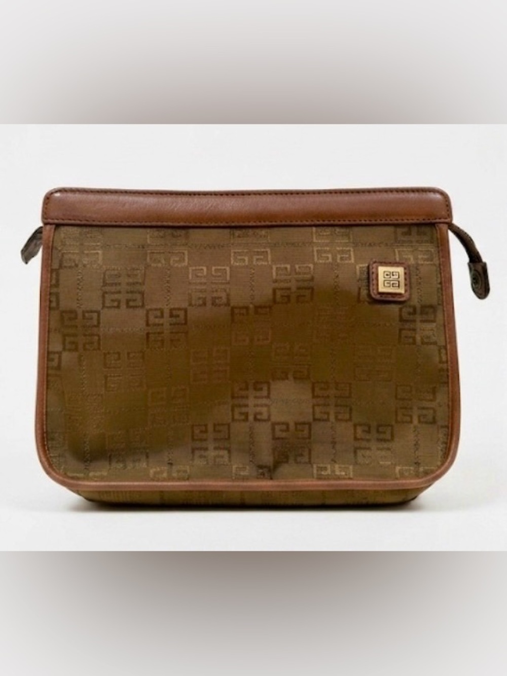 Vintage Givenchy 4G Monogram Jacquard Makeup Clutch – 70s/80s Retro